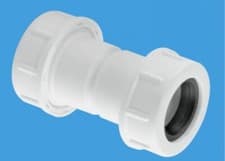 Image of McAlpine Overflow Universal Compression Straight Connector 19/23mm R1M-CO Whit