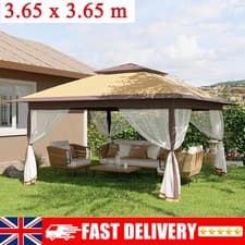Image of 3.65 x 3.65m Pop-UP Gazebo Marquee Party Tent with Storage Bag and Mosquito Net