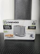 Image of Daewoo Stirling 2 Slice Toaster Grey Browning Control Defrost Reheat Easy Clean