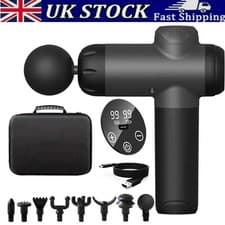 Image of 99 Speeds Massage Gun LCD Deep Tissue Percussion 8 Heads Muscle Therapy Relaxing