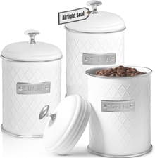 Image of Tea Coffee Sugar Canisters, Black Tea Coffee and Sugar Canisters Set, Labelled G