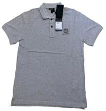 Image of Belstaff Brand New Short Sleeved Phoenix Logo Polo Shirt GREY MELANGE Small