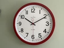 Image of Acctim “Kempston” 35cm Station Wall Clock, Red - NEW RRP £42.00