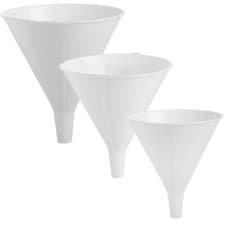 Image of Chef Aid Set Of 3 Robust Plastic Food Safe White Kitchen Funnels Utensils