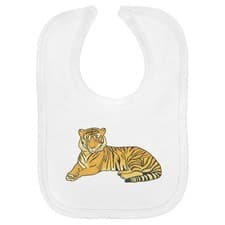 Image of 'Crouching Tiger' Soft Cotton Baby Bib (BI00059726)