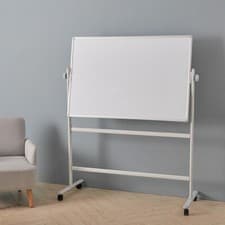 Image of Mobile W120 D80cm Magnetic Whiteboard Revolving 2 Sided White Board Notice Large
