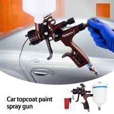 Image of HVLP Spray Gun 600ML Car Paint Nozzle 1.3mm w/ Pressure Regulator Gravity UK