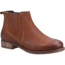 Image of Hush Puppies Edith Womens Tan Pull On Chelsea Dealer Ankle Boots