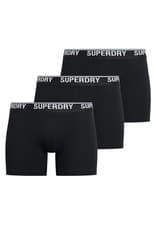 Image of Superdry Boxer Shorts 3 Pack Underwear Mid Length Triple Pack Black White