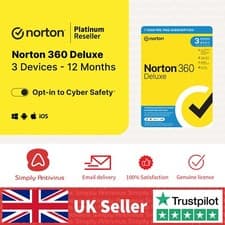 Image of Norton 360 Deluxe Antivirus 2026 VPN 3 Devices 1 Year - 5 Minute Delivery