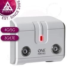 Image of One For All 2 Way TV Signal Booster/Splitter with 5G Filter│Plug and play│InUK