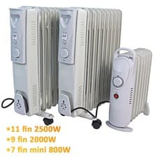 Image of Portable Oil Filled Radiator Electric Heater Thermostat 7 9 11 Fin Home Office