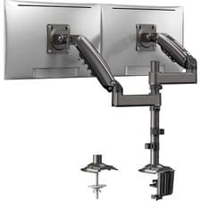 Image of Dual Monitor Stand 13 to 32 Inch Taller Adjustable Long Arm Desk Mount HUANUO