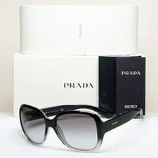 Image of Prada Sunglasses Black Grey Square Gradient Smoke PR27MS SPR 27M ZXA-3M1