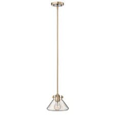 Image of 1 Bulb Ceiling Pendant Light Fitting Brushed Caramel LED E27 100W Bulb