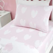Image of Catherine Lansfield Brushed Cotton Hearts Fitted Sheet