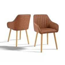 Image of Goeurvant Dining Chairs Set of2/4/6Kitchen Chair with Armrests8 Colors&Materials
