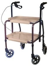 Image of Sturdy Height Adjustable Strolley Trolley with Brakes Easy Removable Trays Ideal