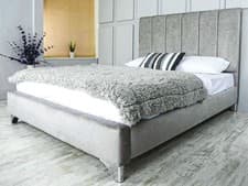 Image of Denver Chenille Bed Frame Beautifully Upholstered in a Choice of Fabrics & Sizes