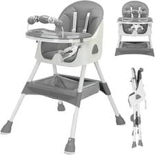 Image of 3-in-1 Baby High Chair Foldable 6m-3y – Booster & Toddler Chair, Wipe-clean
