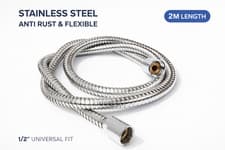 Image of 2M Stainless Steel Shower Hose 1/2" Universal Flexible Replacement Pipe