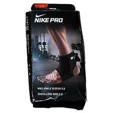 Image of Nike Pro Ankle Wrap 2.0 Black/White Unisex Adult Large / 1 Ankle Sleeve