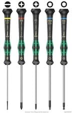 Image of Wera Kraftform Micro Precision Screwdrivers, Choose From Slot,Phillips,Pozi,Hex