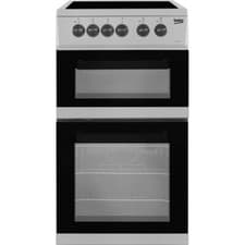 Image of Beko KDC5422AS 50cm Free Standing Electric Cooker with Ceramic Hob Silver A