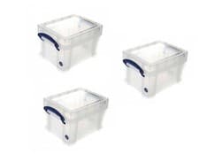 Image of Pack of 3 Strong Clear Plastic Really Useful 3 Litre Boxes