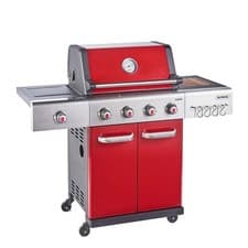 Image of Outback Jupiter - 4 Burner Gas Hybrid BBQ Grill with Side Burner - Red 370764