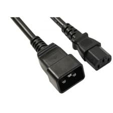 Image of 1m, 2M, 5m IEC C20 PLUG TO IEC C13 SOCKET MAINS EXTENSION CABLE RED WHITE BLACK