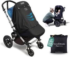 Image of SnoozeShade Plus Extra Pram and Stroller Sun Shade Cover Blocks 99% UV UPF50+ Ba