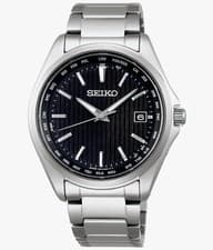 Image of Seiko Selection Men's Black Watch - SBTM291 Titanium solar radio watch