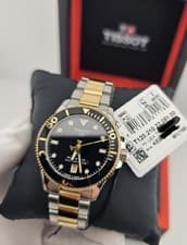 Image of TISSOT MENS WATCH SEASTAR 1000 36mm QUARTZ STAINLESS STEEL TWO TONE & BLACK DIAL