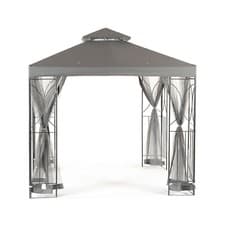 Image of Gazebo Garden Metal 2.5m Grey or Cream Polenza Marquee Shelter by SunTime