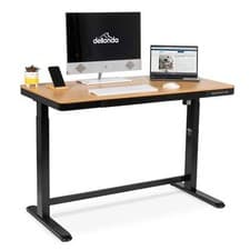 Image of Electric Standing Desk, Adjustable with USB & Drawer, 1200 x 600mm - Oak
