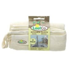 Image of Loofco | Kitchen Cloth 2 Pack - Unbleached Cotton 20x30cm | 2 x 2 pack