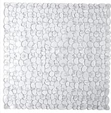 Image of Anti-slip Square Pebbles Shower Mat Large Anti-Bacterial Safety Bath Mat Suctio