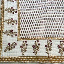 Image of Traditional Jaipuri Quilt – Handcrafted Bedspread Blanket Handmade Indian Throw
