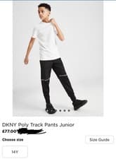 Image of DKNY Sportswear Poly Track Pants Junior Kids Trouser Jogger Activewear Size 14Y