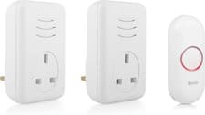 Image of Byron DBY-22317UK Wireless Portable Doorbell Set, 150M Range, 16 Melodies, Whit
