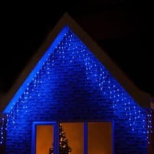 Image of Icicle Christmas Fairy Lights 300 LEDs 6 Metres 60 Icicles, 10M Lead, 8H Timer