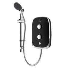 Image of Aqualisa e-Motion 10.5kW Electric Shower - Midnight Black, Chrome Trim, LED