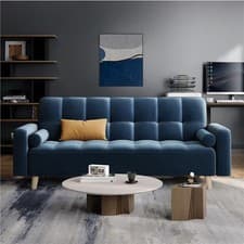 Image of Sofa Bed Velvet Convertible Sofa Bed 3 Seater Futon Sofa Bed With 2 Pillows