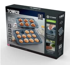Image of Tower Cerasure 2 Piece 6 & 12 Cup Muffin Tray Non-stick Bakeware Ceramic Inner