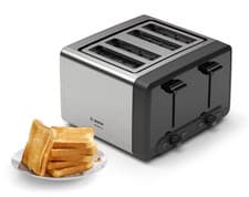 Image of Bosch TAT4P440GB Designline 4-Slice Toaster - Stainless Steel