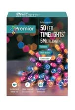 Image of 50 Rainbow LED Christmas Lights Premier Multi Action Christmas Timer Lights