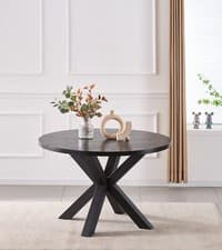 Image of Modern Living Chester 120cm Round 6 Seater Dining Table - Black