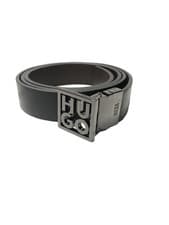 Image of Mens Boss Black Leather Belt Suitable For 34 to 36 Waist New Reversible (mv0)