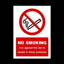 Image of It is against the law to smoke on these premises / No Smoking Sign (MISC9)
